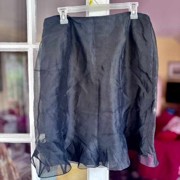 Unger Silk chiffon black Skirt Size 14 like new - Picture 2 of 6